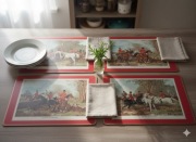 Angielskie polowanie - podkładki na stół w stylu vintage