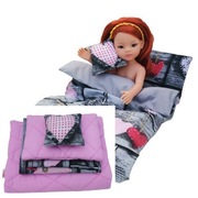 Poszewki + wkłady - Pościel Serduszka dla lalki typu Paola, Barbie