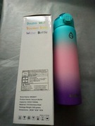 Termos, butelka ze słomką OMBRE. 