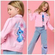 Kurtka wiosenna jeansowa różowa Lilo&Stitch 128cm