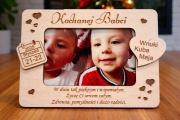 Personalizowana Drewniana Ramka na Zdjęcia Dla Babci i Dziadka Mamy Taty