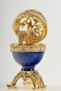 Jajko złoty Słonik puzderko kolekcja Keren Kopal Faberge Swarovski Unikat