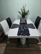 stół fano biały połysk + 4 krzesła gratis