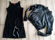 CZARNY zestaw Rozm M kurtka Reebok sukienka sportowa Puma