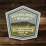 Szczeliniec Wielki - Góry Stołowe - turystyczna naklejka górska 8x8cm