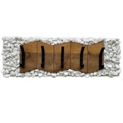 Wieszak ścienny na ubrania, lite drewno, kamienne wykończenie