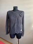 Odd Molly 1 azurowy wiazany sweter szary bawełna super S M 38