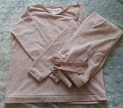 Dres różowy melanż dusty pink r. XL BLUZA i SPODNIE metalizowany POŁYSK