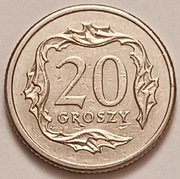 20 gr groszy 2002r. najniższy nakład 10.500.00 szt.