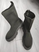 Skarpetkowe botki khaki r 39/40