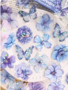 SCRAPBOOKING PAMIĘTNIK NAKLEJKI KOLOROWE KWIATY I MOTYLE 60 SZTUK ZESTAW 6