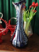 PRL prądniczanka Kraków duży wazon Kobalt opalizujący rzadki kolor