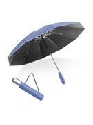 Duży parasol XXL składany, automat, wiatroodporny, przeciw UV, niebieski