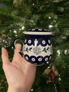 Solniczka kubek Bolesławiec czeski baryłka beczułka kropka nowy 1 gat