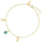 Bransoletka nowa złota Kruk turkus