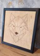 Obraz Drewniany Wilk | RAMA SOSNA | Loft Industrial | Handmade