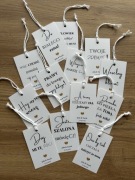 Zawieszki personalizowane 6x9cm, wesele, chrzest, komunia, handmade