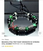 BRANSOLETKA RUNY DO WYBORU STAL SZLACHETNA 316L KAMIEŃ TYGRYSIE OKO WYMIAR 