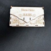 Koperta na pieniądze , drewniana koperta prezent Personalizacja Hit