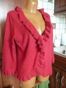 CC dzianinowy sweterek NARZUTKA bordo ANGORA 