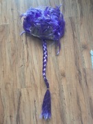 nowa fioletowa peruka z długim 80 cm warkoczem dla fanów cosplay. 