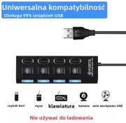 Hub USB z przełącznikami 4-portowy
