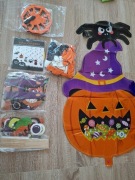 Hallowen ozdoby dekoracja, dmuchana dynia, pająki