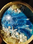 Nowy obraz morski z żywicy epoksydowej w drewnie