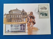 Koperta numizmatyczna z banknotem Niemcy DDR 5 Marek