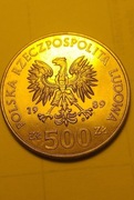 500zł 1989 r. rocznica wojny obronnej ząbki MN stan menniczy super