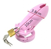 Klatka chastity cage różowa rozmiar M 6 pierścieni NOWA