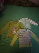 Zestaw 3 bluzek dla dziewczynki rozmiar 140  zielone