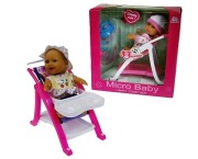 lalka 13cm z krzesełkiem/wózkiem z dźwiękiem