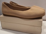 Beżowe damskie baleriny