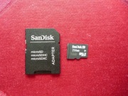 Karta pamięci SD microsd SanDisk 256 MB + adapter SanDisk