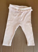 24. Spodnie legginsy prążkowane z falbanką pudrowy róż rozmiar 68