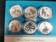 Komplet monet 2 oz Lunar 3 III od PM roczniki 2020 -2023  6 pierwsze monety