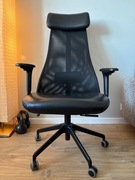 JÄRVFJÄLLET - Krzesło biurowe z podłokietnikami, Glose, Czarny