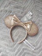 Opaska na głowę uszy Myszka Minnie złota z kokardą