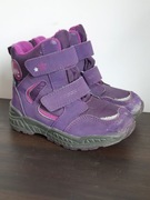 filletowe buty zimowe dla dziewczynki na snieg na rzepy ocieplane 25