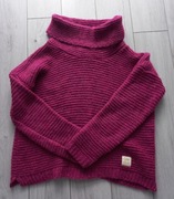 Sweter z golfem oversize Me gusta fuksja uniwersalny 