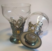 kieliszki oprawione w cynę 2 szt 1900-1915