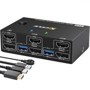 Przełącznik KVM USB 3.0 Port Displayport + HDMI, KVM Switch Dual Monitor