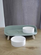 ZESTAW zielony misek ceramicznych dla psa/kota