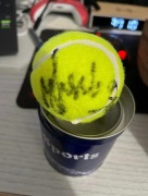 Piłka z autografami kadry polski w tenisie ziemnym