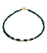 Bransoletka Surowy Czarny Diament Kuleczki złoto 585 diamentowane