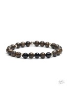 Unikatowa Bransoletka Męska z Kamieni Naturalnych Turmalin i Bronzyt