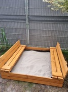 Piaskownica drewniana ogrodowa zamykana 120 cm impregnowana