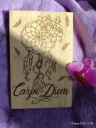 Deska ozdobna z łapaczem snów ręcznie wypalana  14x22