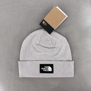 Czapka zimowa beanie the north face tnf logo szara grey nuptse na zimę zima